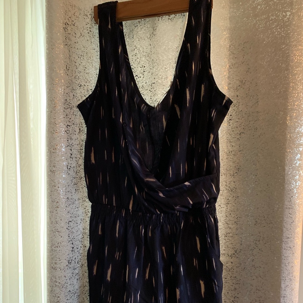 Blue and white romper